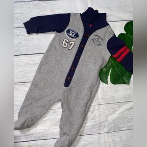 Polo Ralph Lauren Coverall One Piece Gray  and blue size 3 months